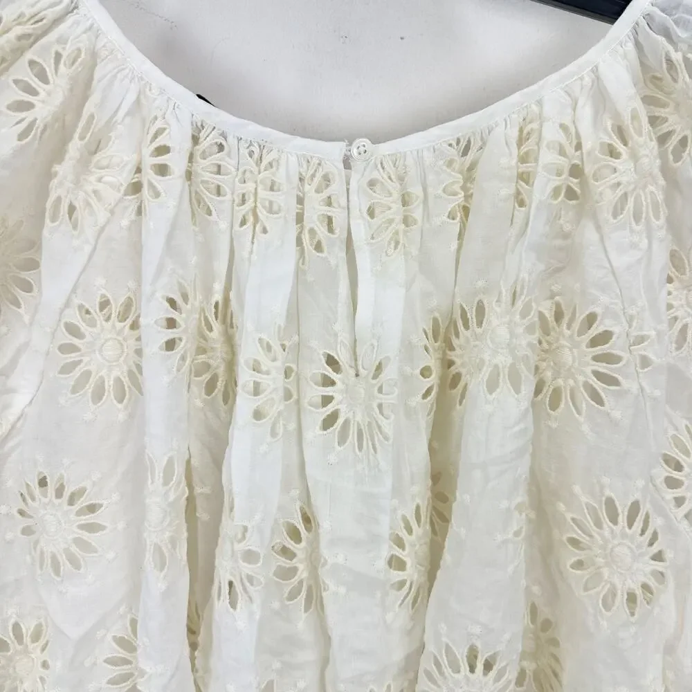 Madewell embroidered shirred